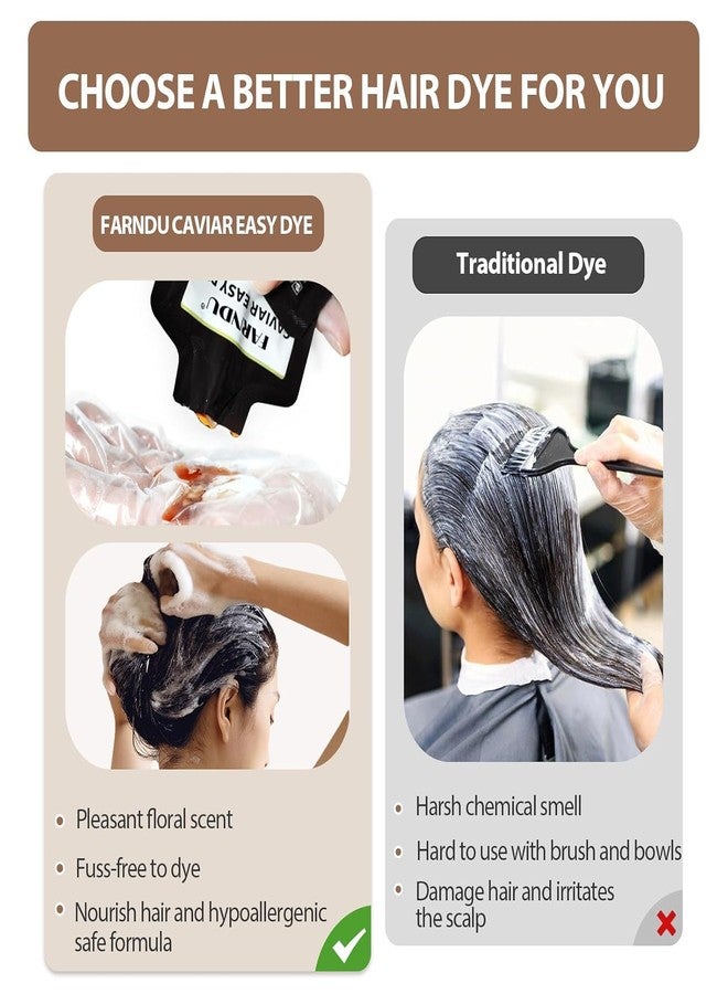 Farndu Black Hair Dye for Women Men, Ammonia Free, PPD Free, 100% Gray Hair Coverage Hair Dye Shampoo 4 Pack - Image 5